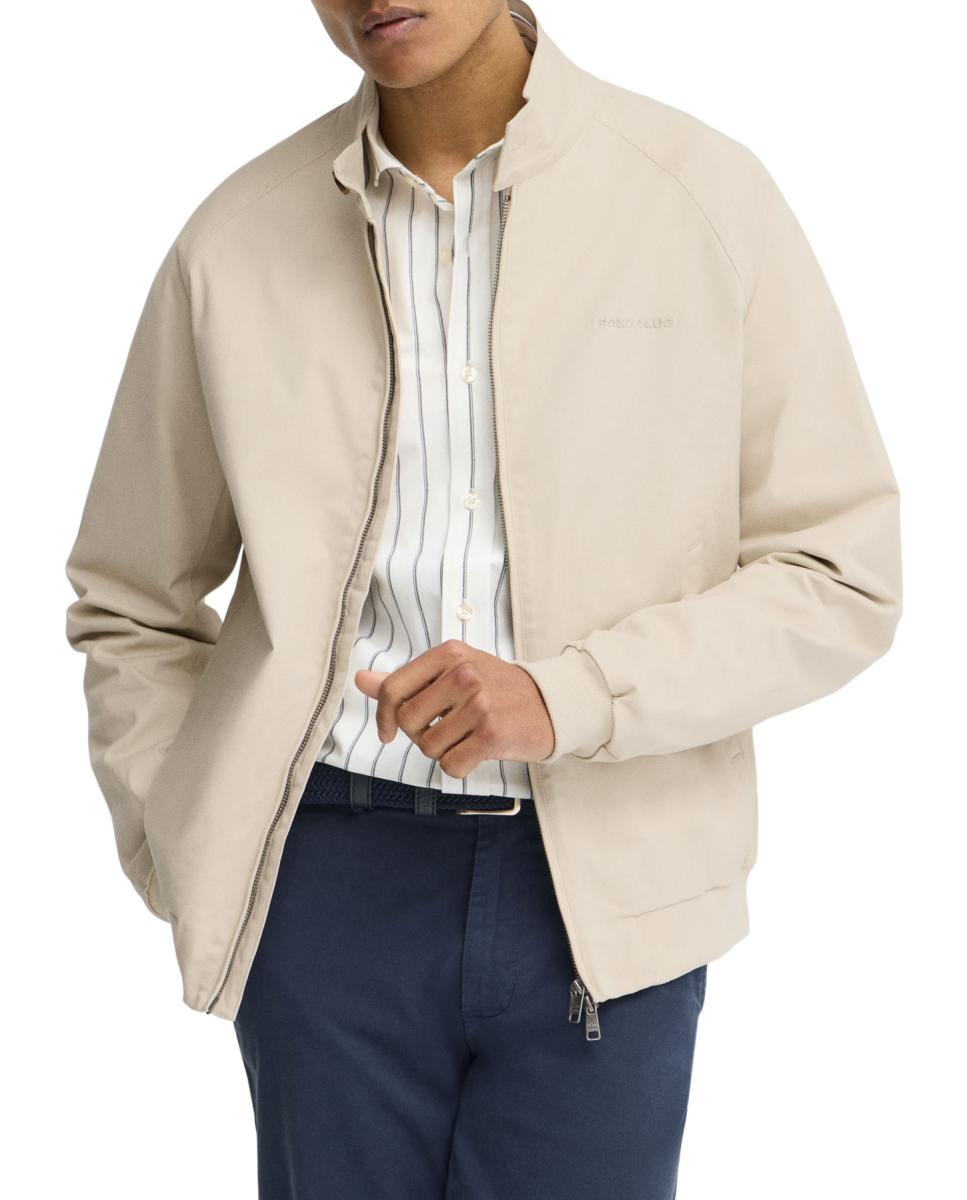 Imagen 0 de Chaqueta para hombre de corte regular con cuello elevado de botón y cierre de cremallera