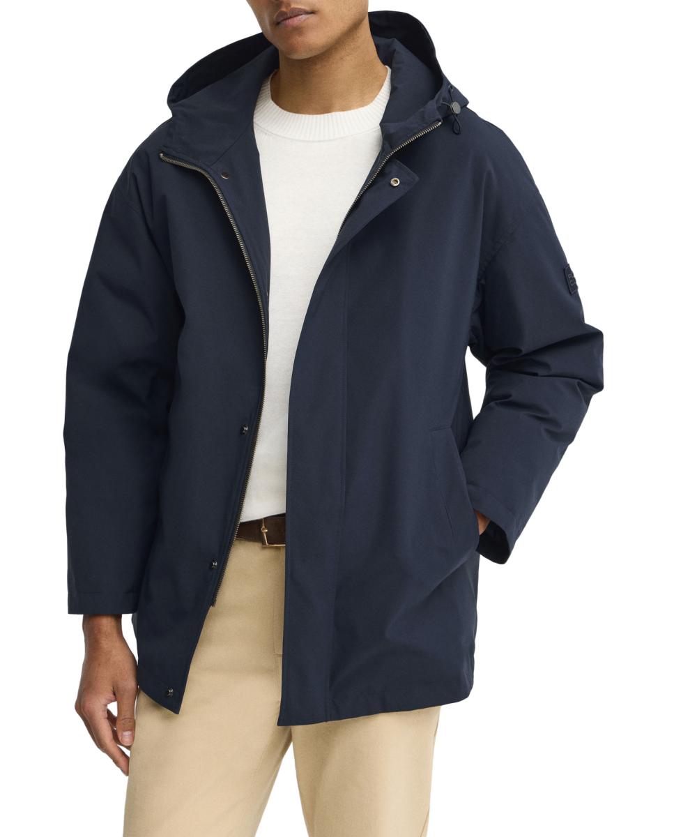 Imagen 0 de Chaqueta acolchada de hombre con capucha ajustable, cierre de cremallera y botones