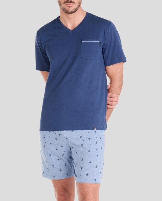 Imagen 0 de Pijama corto de hombre top tejido liso