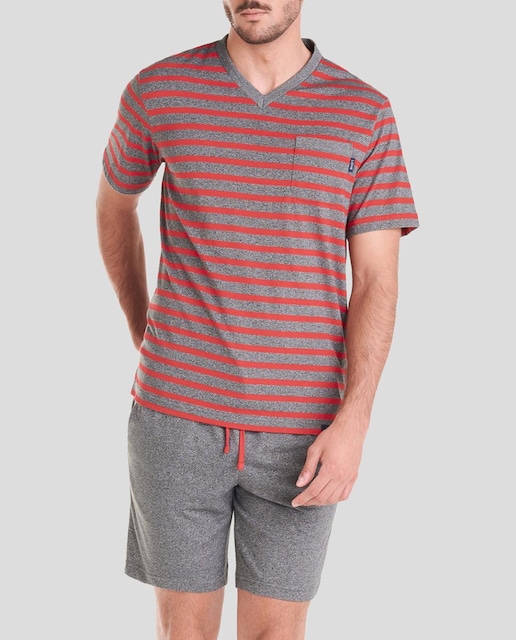Imagen 0 de Pijama corto de hombre top tejido rayas