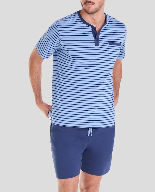 Imagen 0 de Pijama corto de hombre top tejido rayas