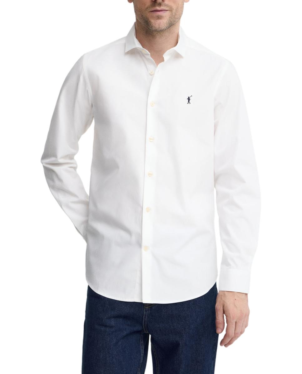 Imagen 0 de Camisa de hombre de manga larga, corte slim y cuello italiano