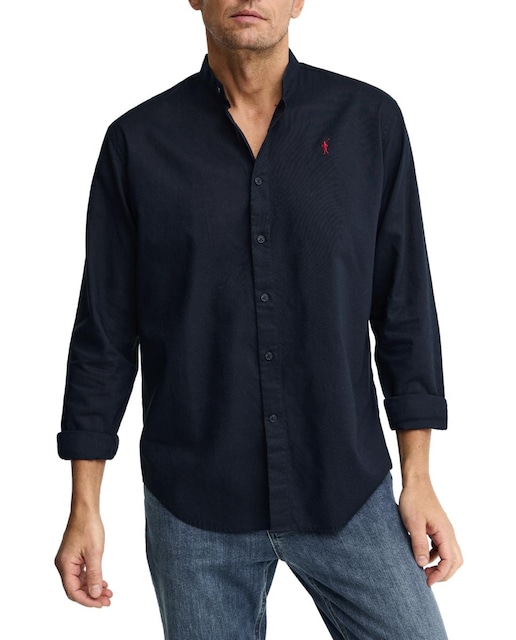 Imagen 0 de Camisa de hombre de manga larga, con cuello mao y corte regular