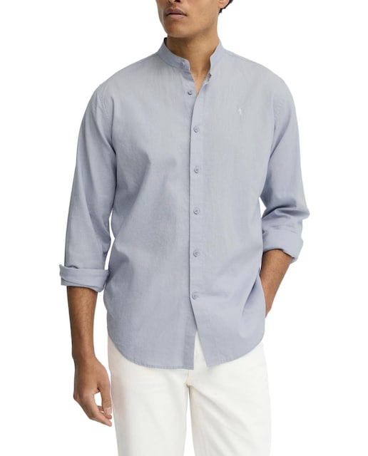 Imagen 0 de Camisa de hombre de manga larga, con cuello mao y corte regular