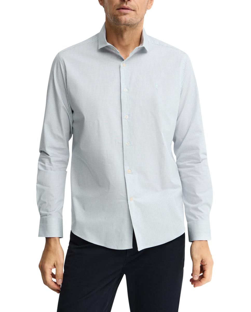 Imagen 0 de Camisa de hombre de manga larga con cuello italiano y corte slim