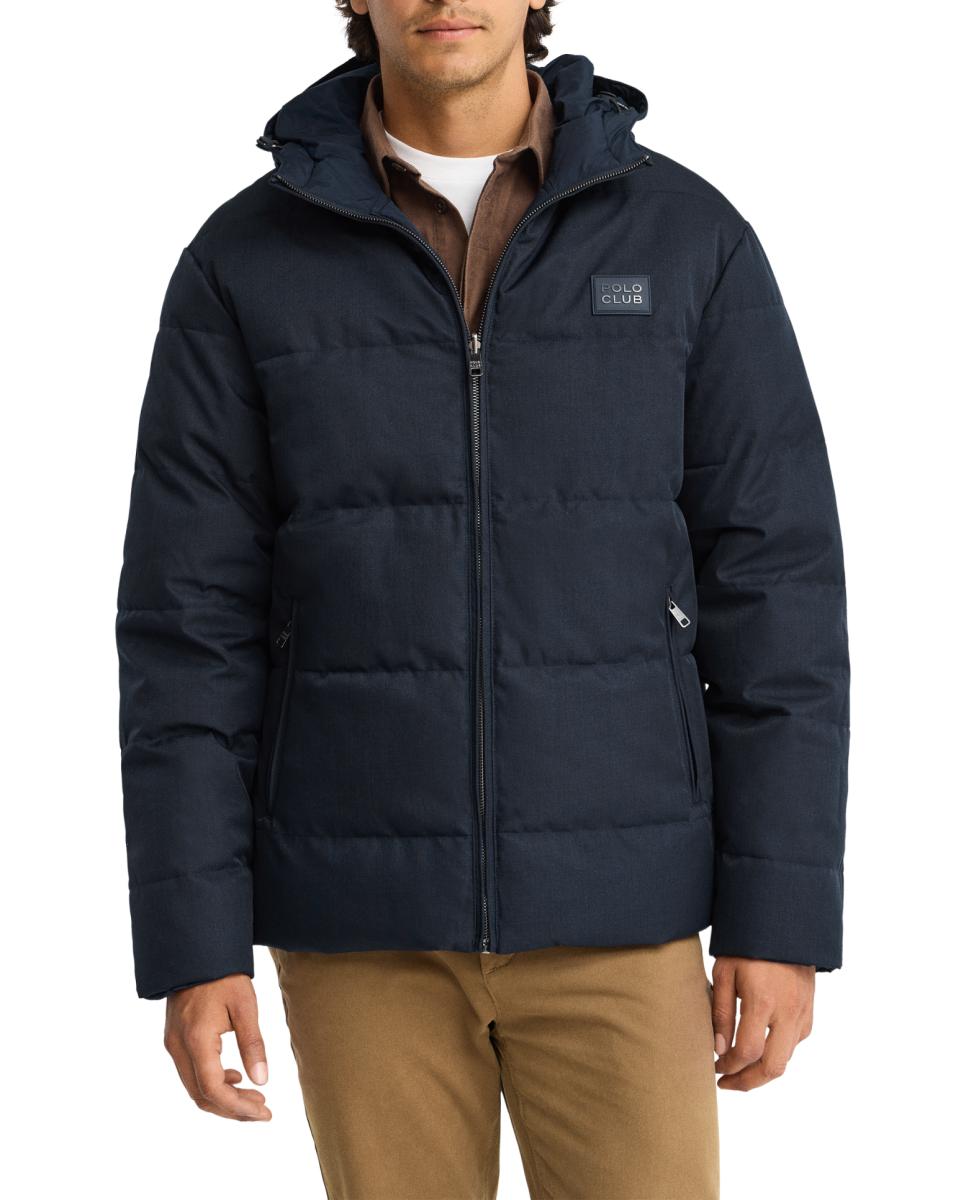 Imagen 0 de Chaqueta para hombre de corte regular con diseño acolchado reversible y capucha ajustable