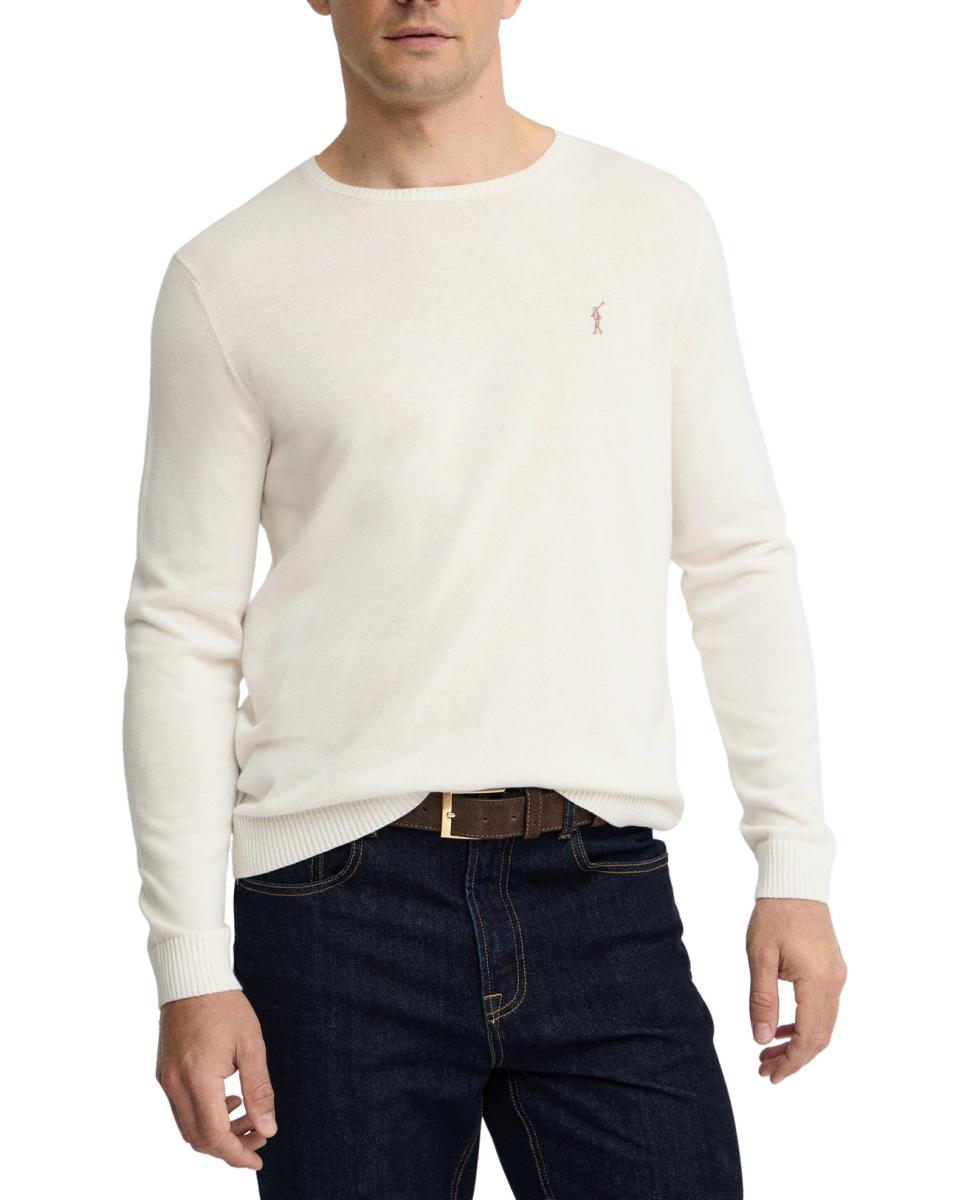 Imagen 0 de Jersey de punto para hombre con manga larga, cuello redondo y corte regular