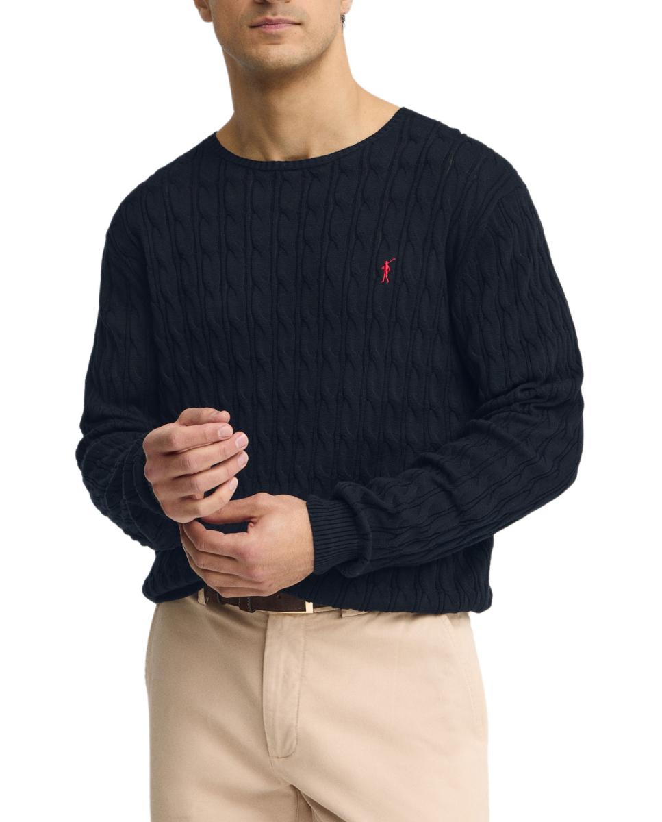 Imagen 0 de Jersey de hombre con cuello redondo y punto trenzado
