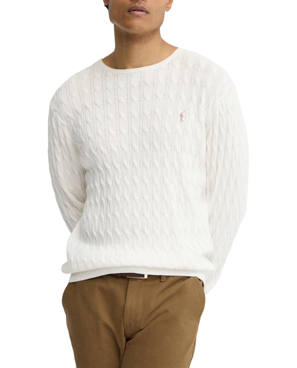 Imagen 0 de Jersey de hombre con cuello redondo y punto trenzado