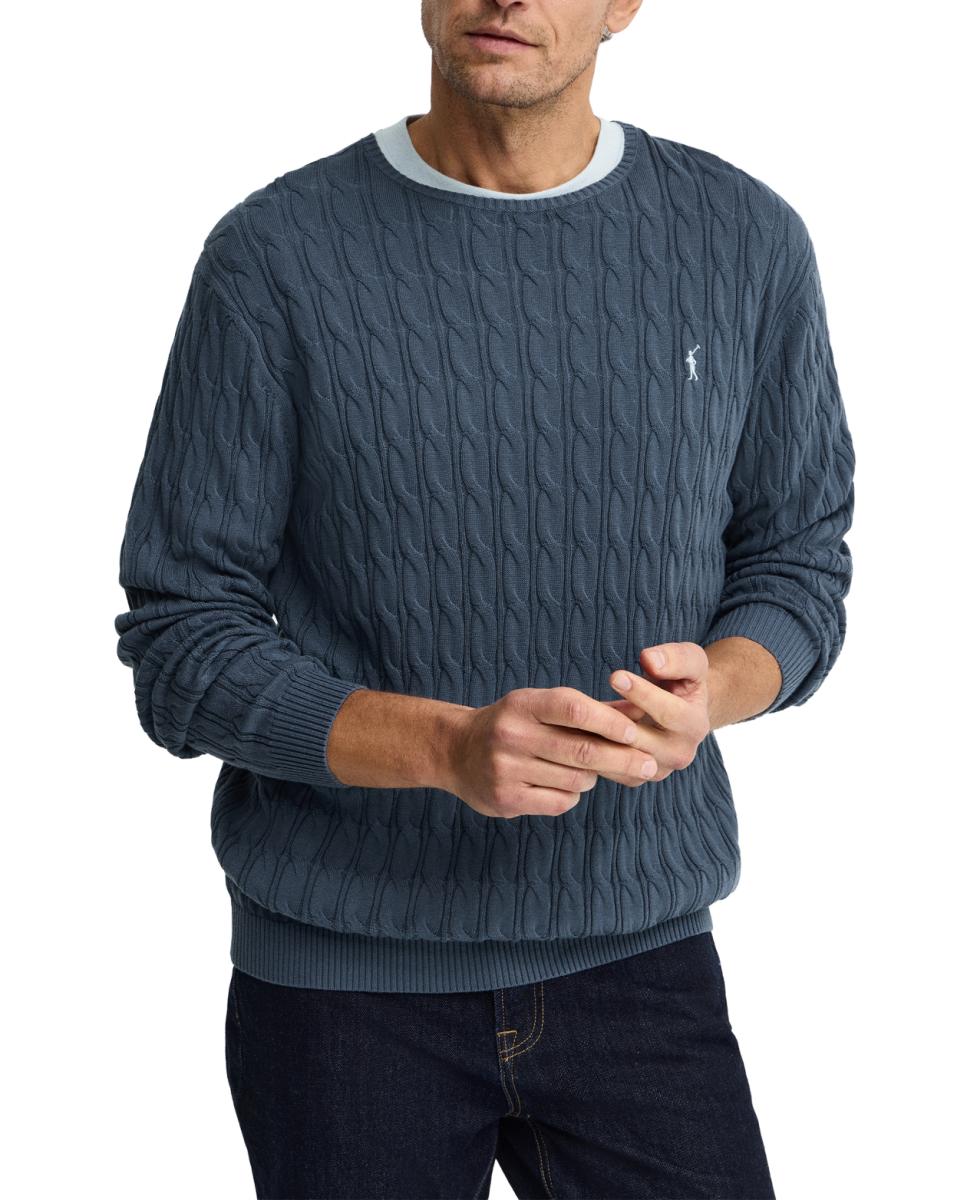 Imagen 0 de Jersey de hombre con cuello redondo y punto trenzado
