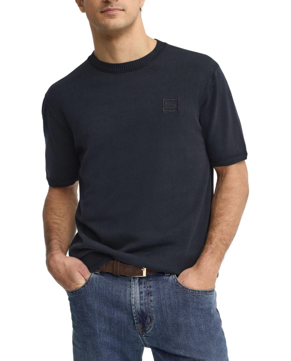 Imagen 0 de Jersey de hombre de manga corta, con cuello redondo y corte slim