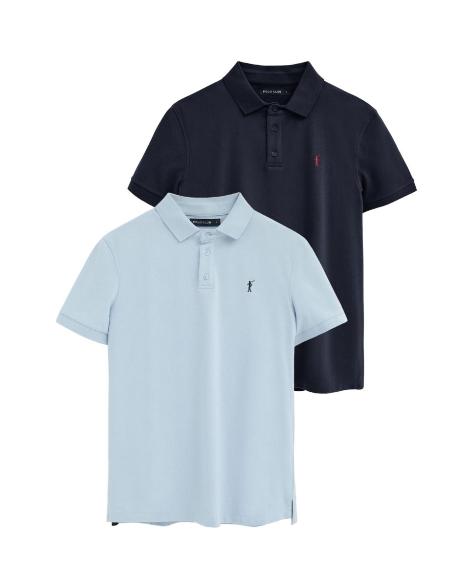 Imagen 0 de Pack hombre de dos polos de manga corta con corte slim