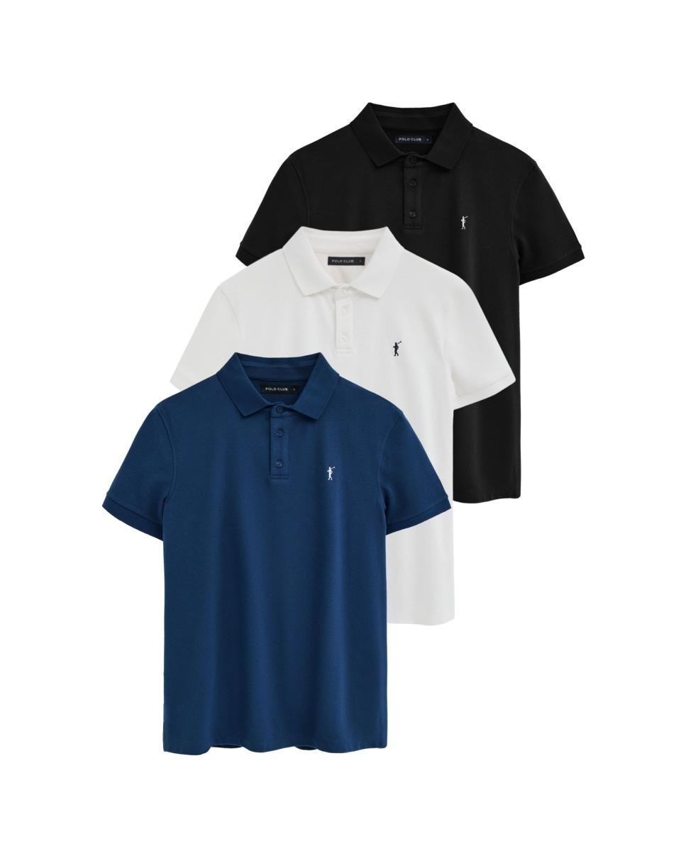 Imagen 0 de Pack hombre de tres polos de manga corta con corte slim