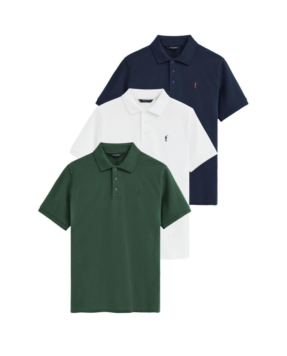 Imagen 0 de Pack de tres polos de hombre de corte recto