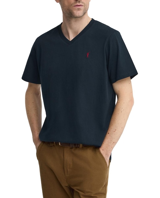 Imagen 0 de Camiseta de hombre de manga corta, cuello pico y corte recto