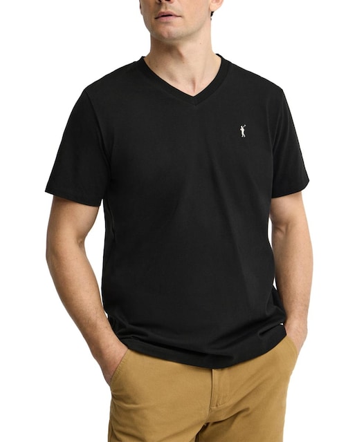 Imagen 0 de Camiseta de hombre de manga corta, cuello pico y corte recto