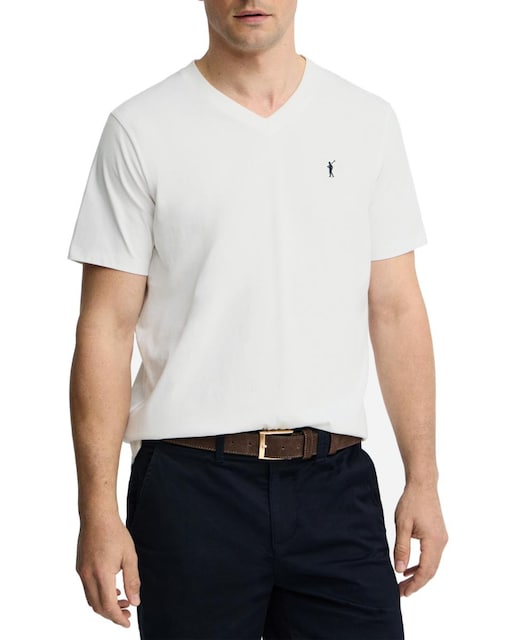 Imagen 0 de Camiseta de hombre de manga corta, cuello pico y corte recto