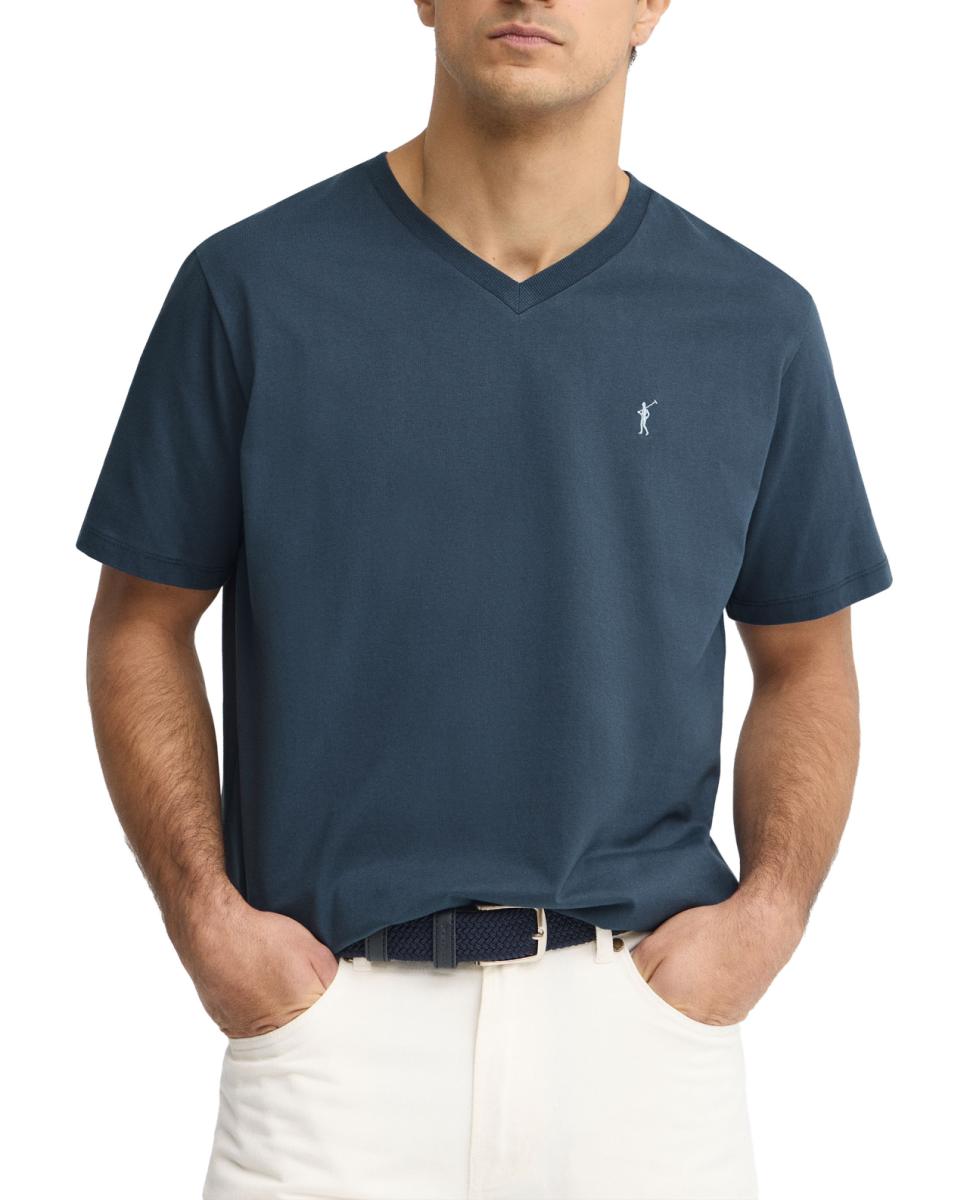 Imagen 0 de Camiseta de hombre de manga corta, cuello pico y corte recto