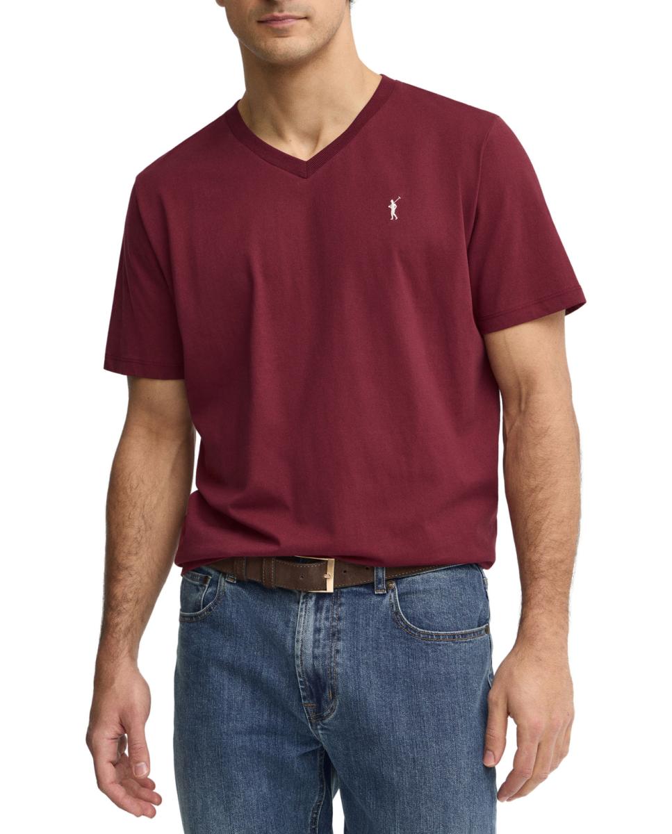 Imagen 0 de Camiseta de hombre de manga corta, cuello pico y corte recto