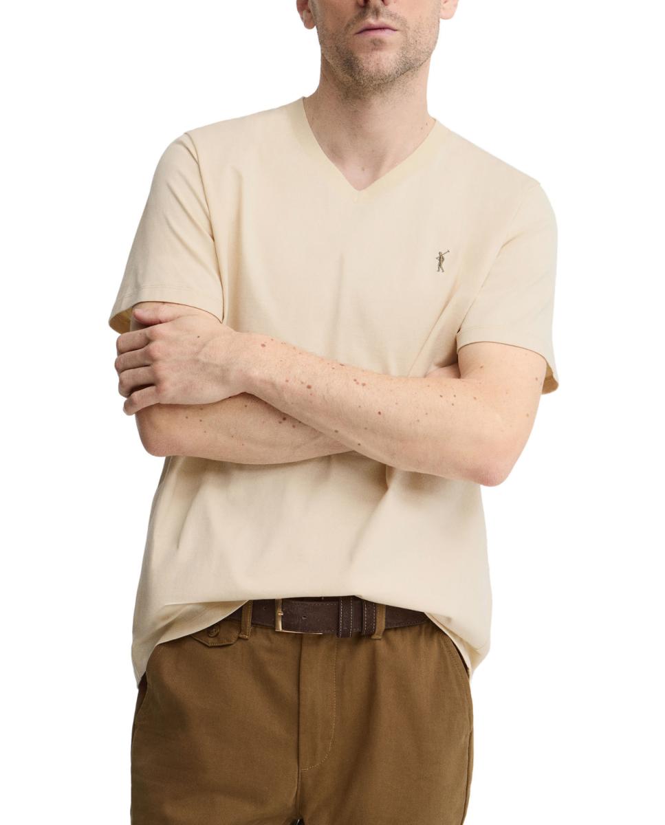 Imagen 0 de Camiseta de hombre de manga corta, cuello pico y corte recto