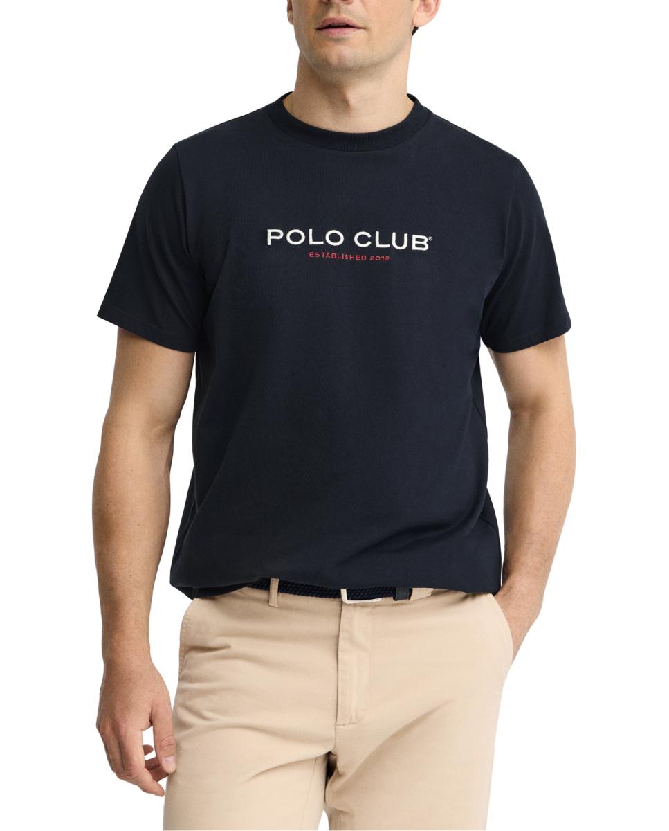 Imagen 0 de Camiseta de hombre de manga corta y corte recto, confeccionada íntegramente en algodón con diseño gráfico Polo Club