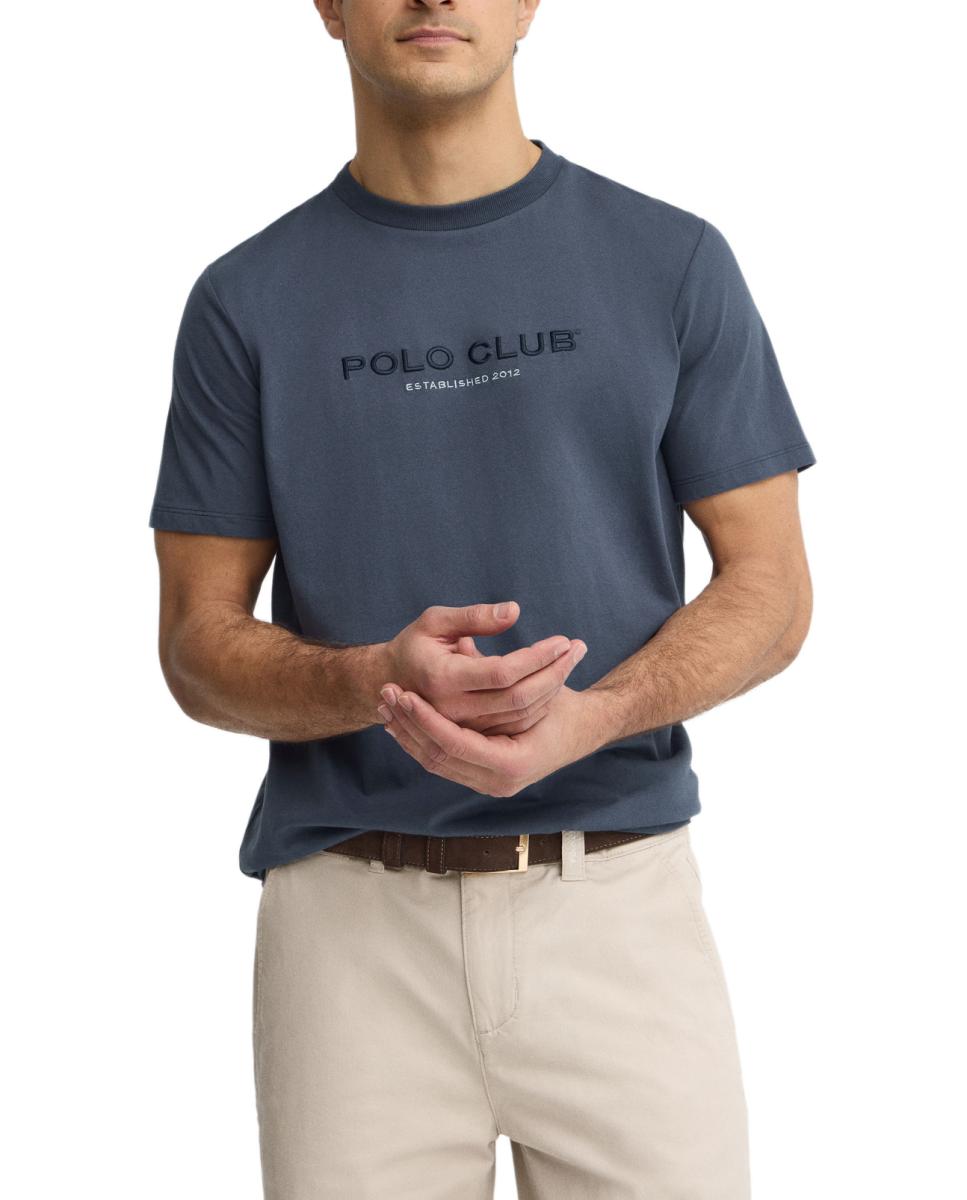 Imagen 0 de Camiseta de hombre de manga corta y corte recto, confeccionada íntegramente en algodón con diseño gráfico Polo Club