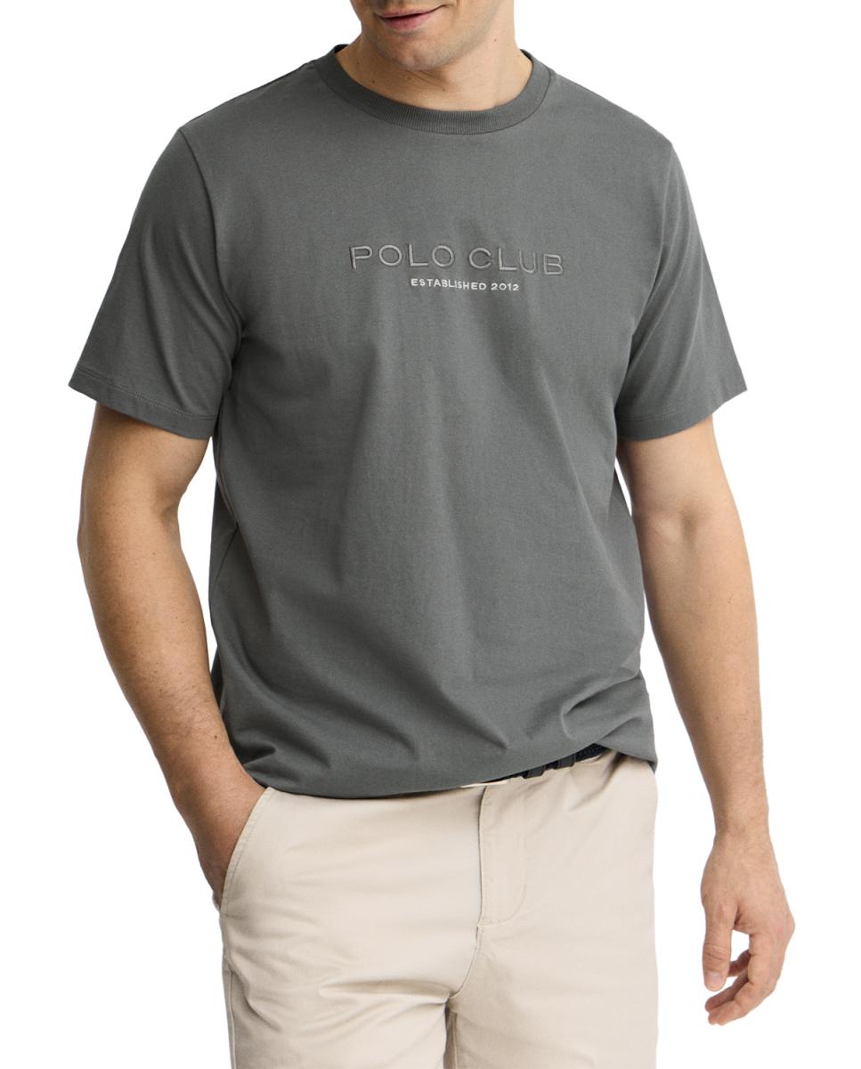 Imagen 0 de Camiseta de hombre de manga corta y corte recto, confeccionada íntegramente en algodón con diseño gráfico Polo Club