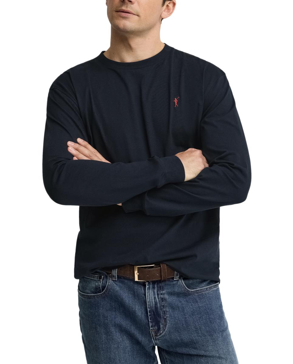 Imagen 0 de Camiseta de hombre de manga larga, cuello redondo y corte recto