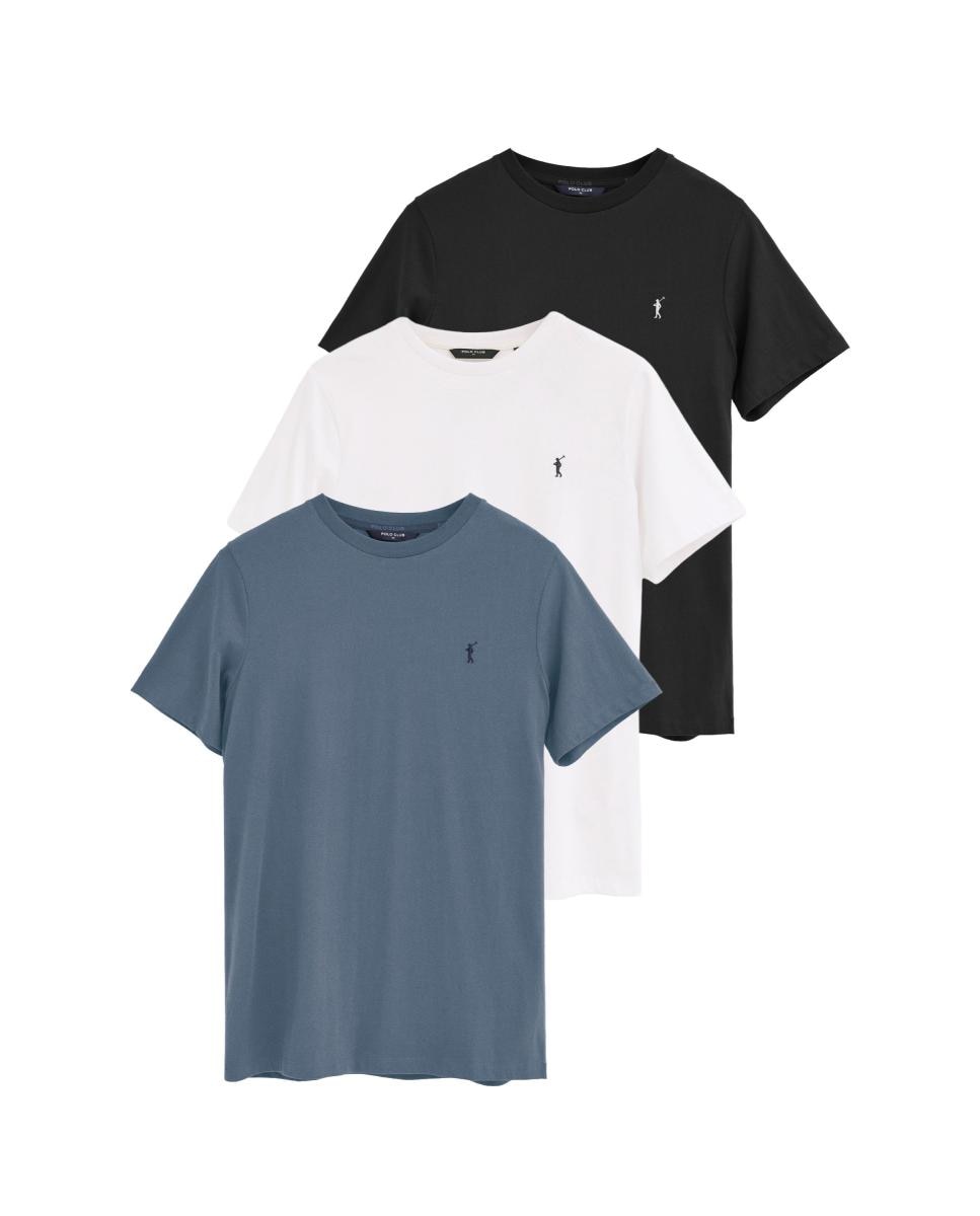 Imagen 0 de Pack de tres camisetas de hombre de corte regular con cuello redondo y manga corta