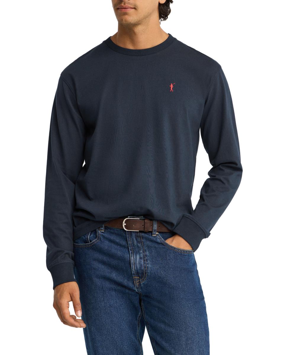Imagen 0 de Camiseta de hombre de corte regular con cuello redondo y manga larga