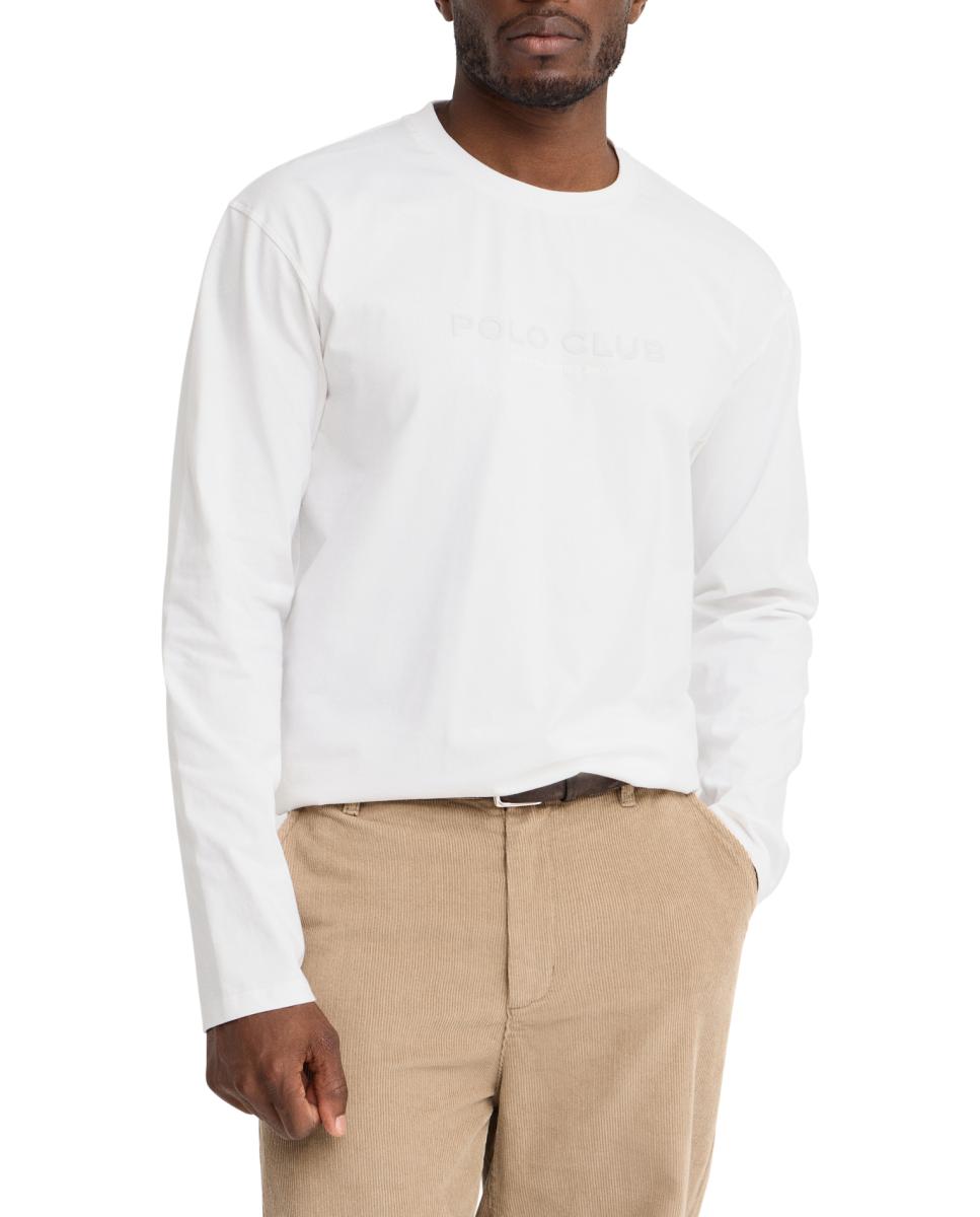 Imagen 0 de Camiseta de hombre de corte relajado con cuello redondo y manga larga