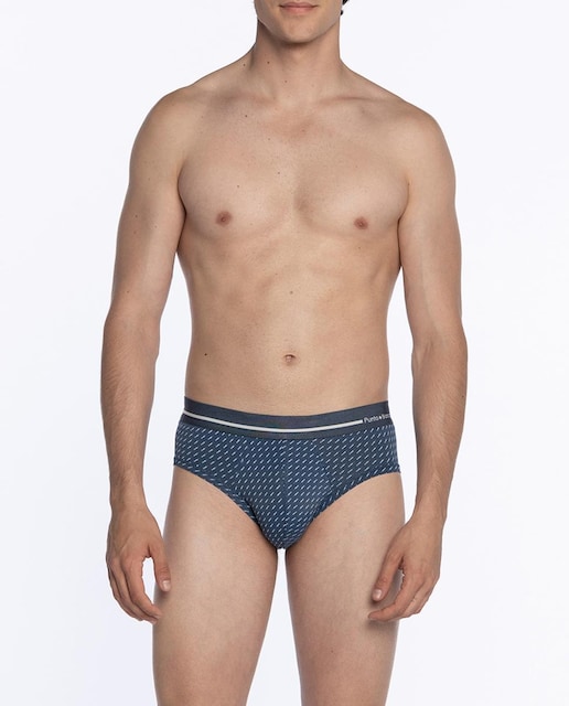 Imagen 0 de Slip de hombre de microfibra y estampado minimalista