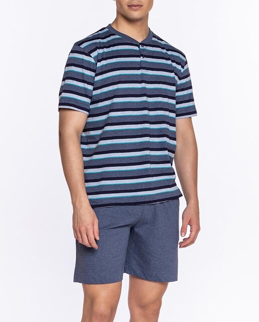 Imagen 0 de Pijama de hombre corto de algodón 100%
