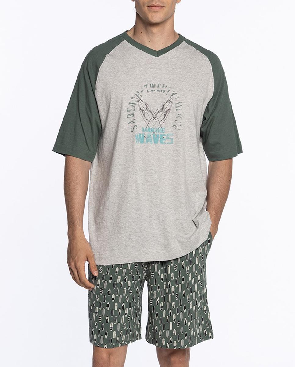 Imagen 0 de Pijama de hombre corto de algodón 100%