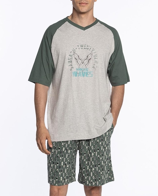 Imagen 0 de Pijama de hombre corto de algodón 100%