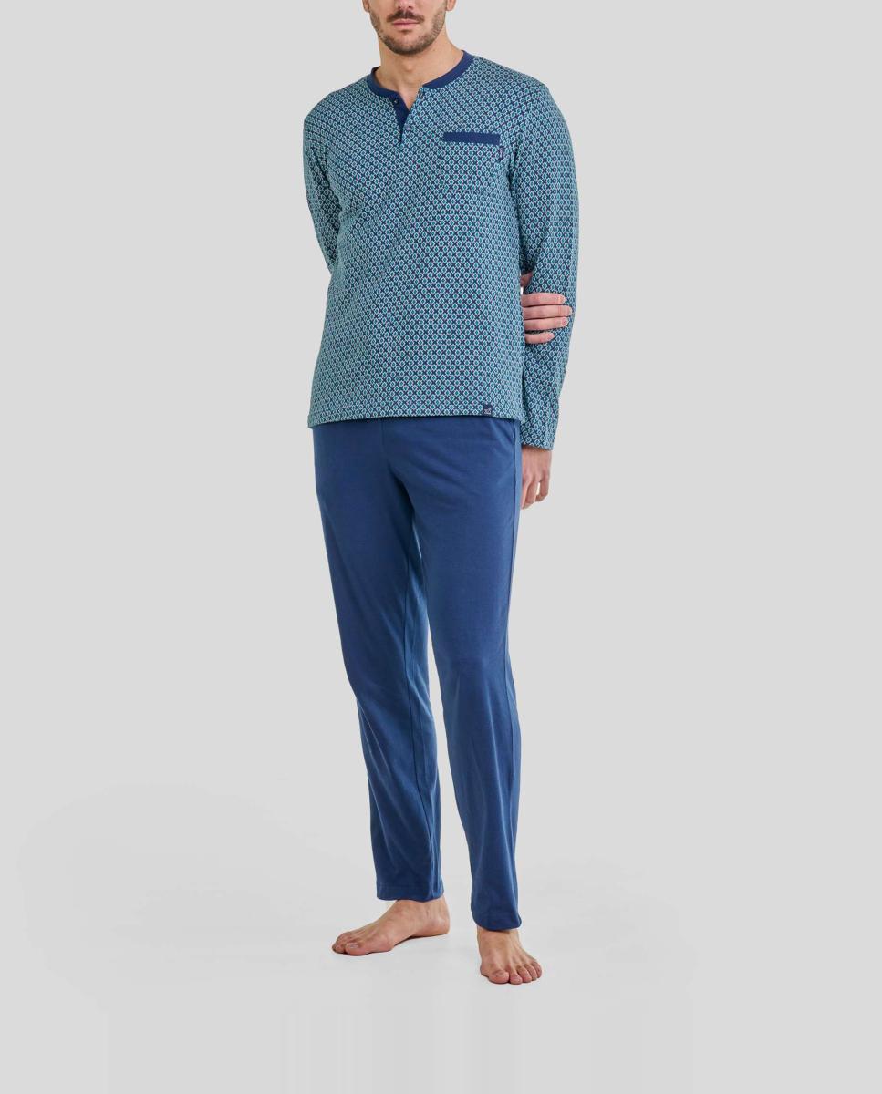 Imagen 0 de Pijama de hombre Jacquard de diseño geométrico