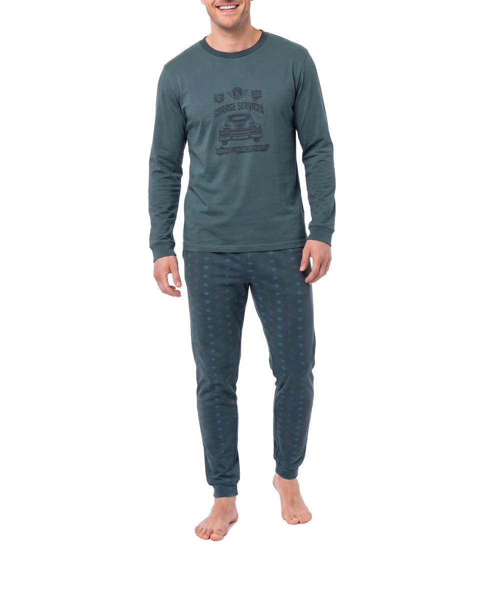 Imagen 0 de Pijama hombre algodón manga larga