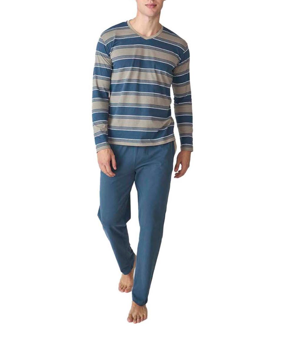 Imagen 0 de Pijama hombre algodón manga larga