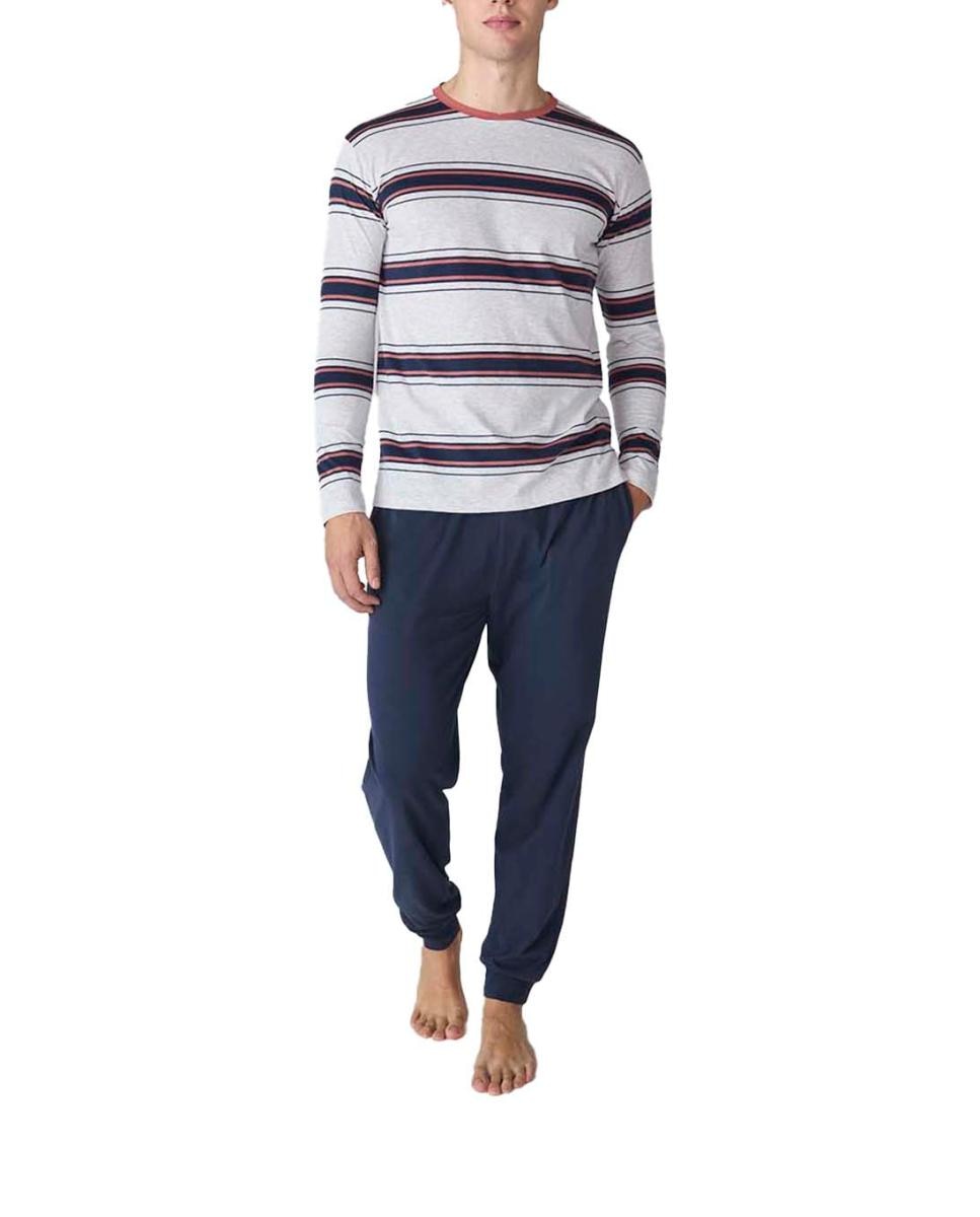 Imagen 0 de Pijama hombre algodón manga larga