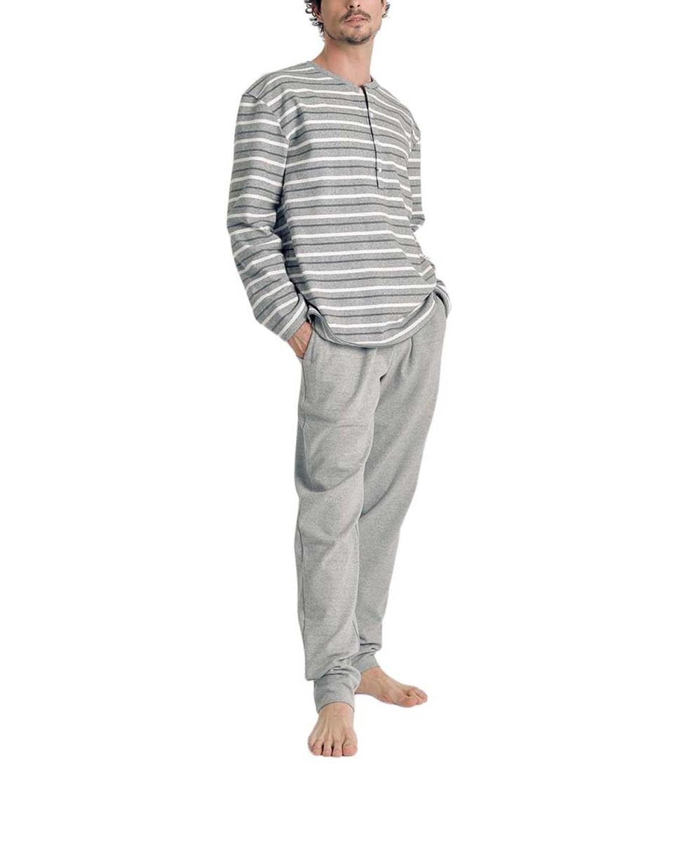 Imagen 0 de Pijama hombre manga larga rayas