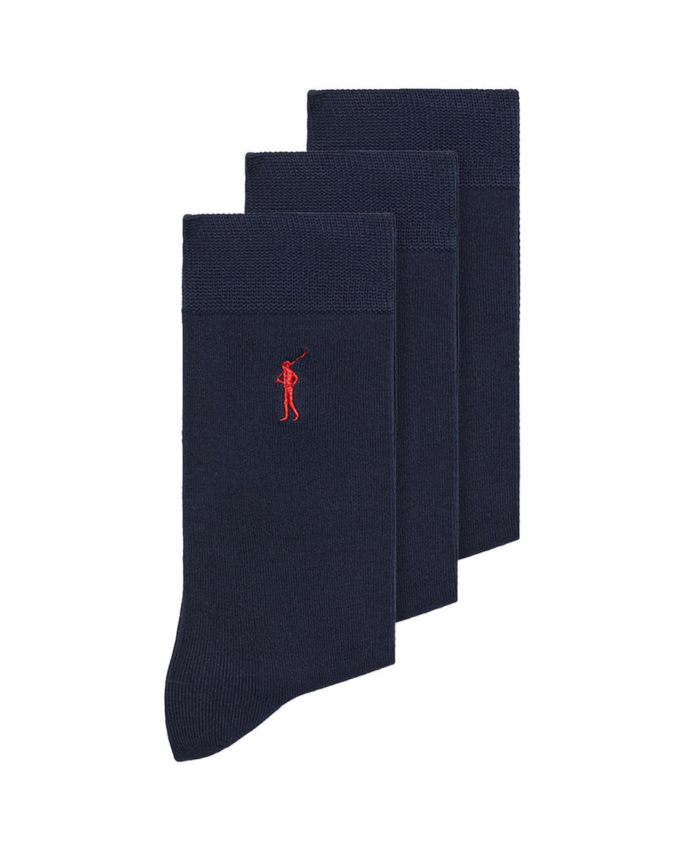 Imagen 0 de Pack de tres pares de calcetines de algodón para hombre con logo Polo Club
