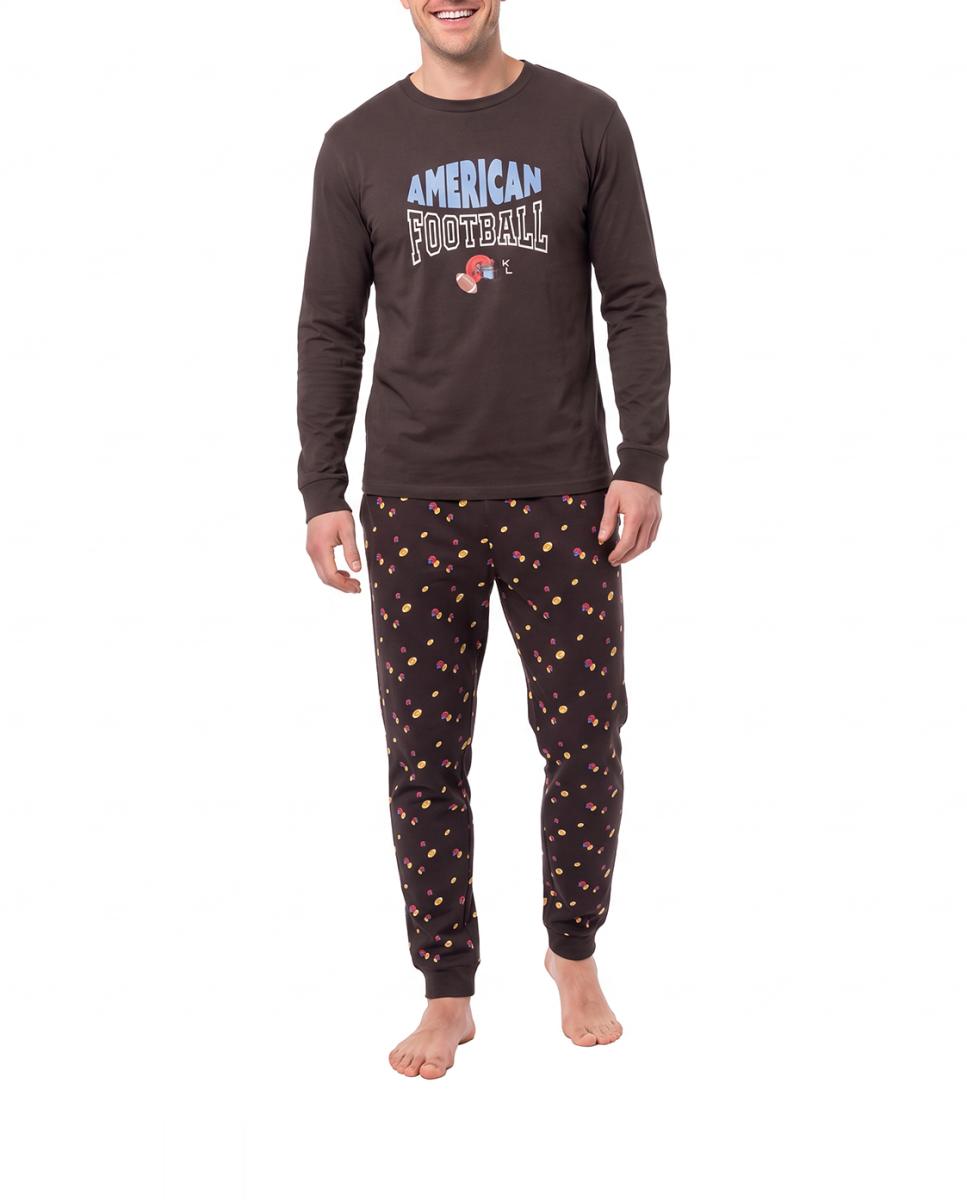 Imagen 0 de Pijama hombre algodón manga larga
