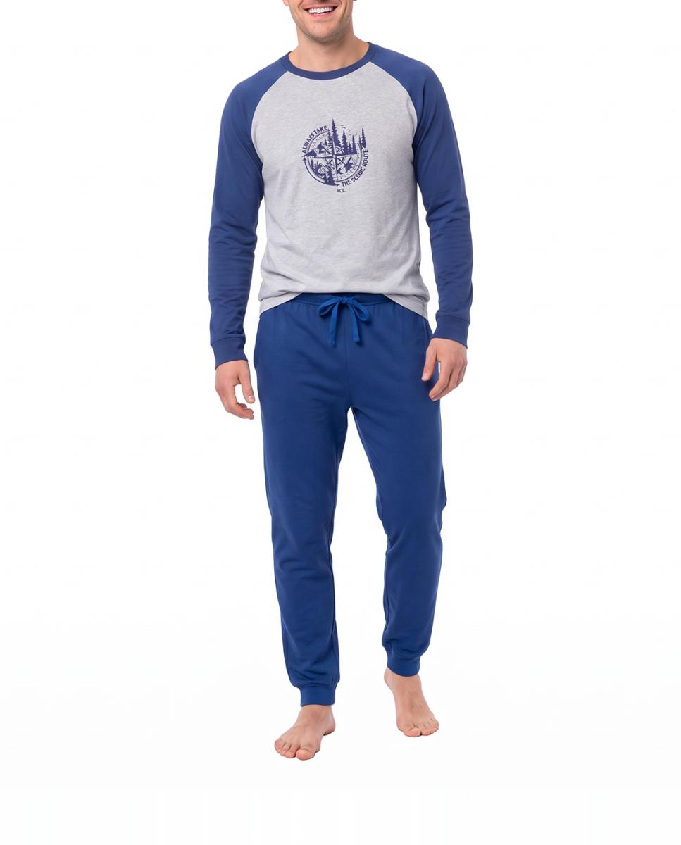Imagen 0 de Pijama hombre algodón manga larga