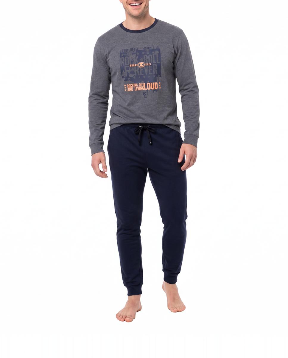 Imagen 0 de Pijama hombre algodón manga larga