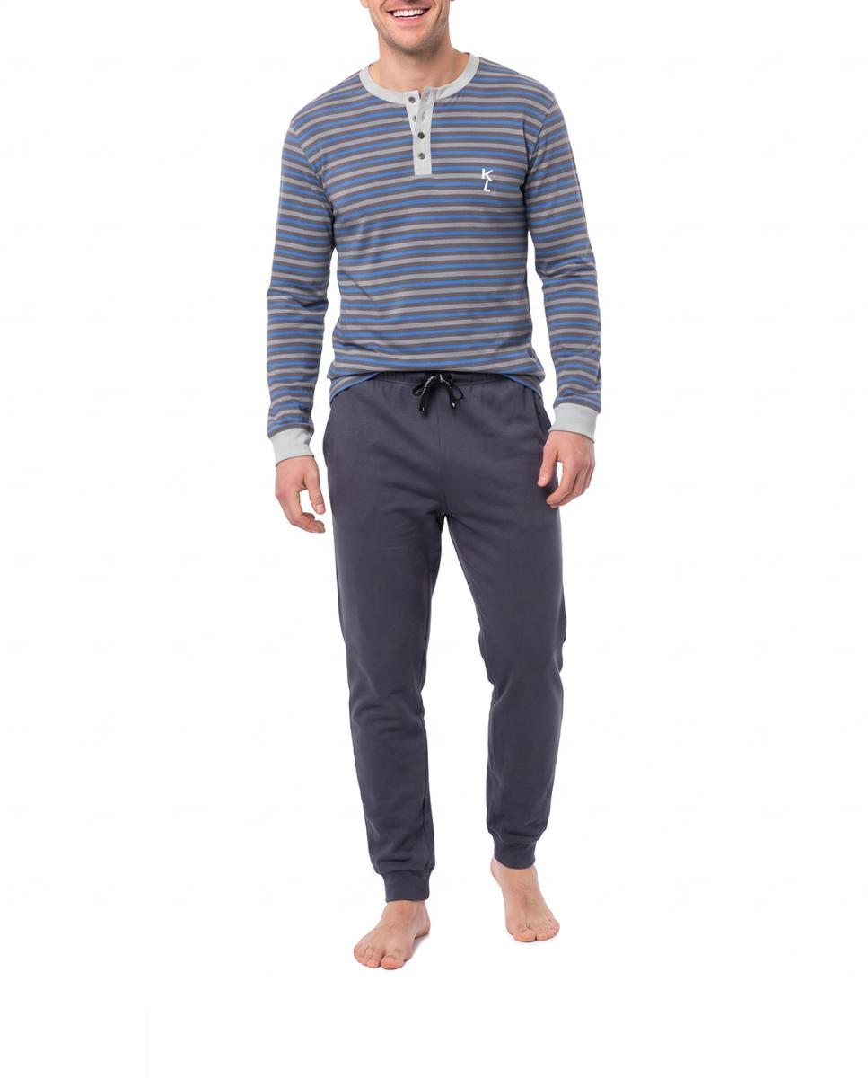 Imagen 0 de Pijama hombre algodón manga larga