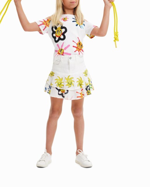 Imagen 0 de Minifalda vaquera volantes soles de niña