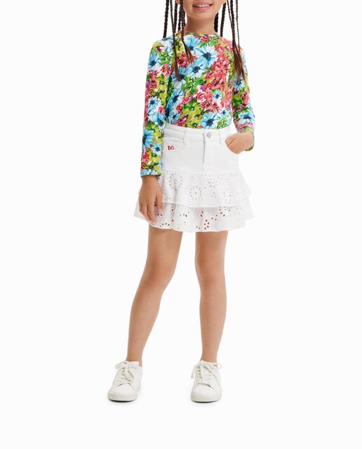 Imagen 0 de Minifalda bordado suizo de niña