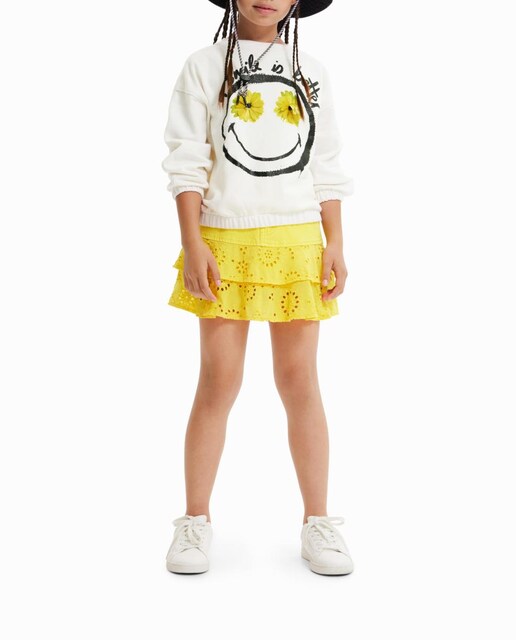 Imagen 0 de Minifalda bordado suizo de niña