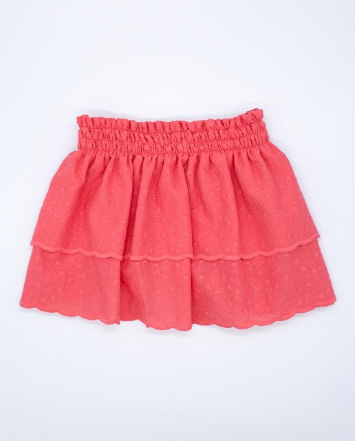 Imagen 0 de Falda de voile bordado , de volantes. Con la cintura eralstica