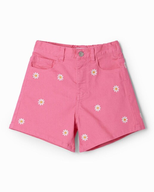 Imagen 0 de Shorts vaqueros margaritas de niña